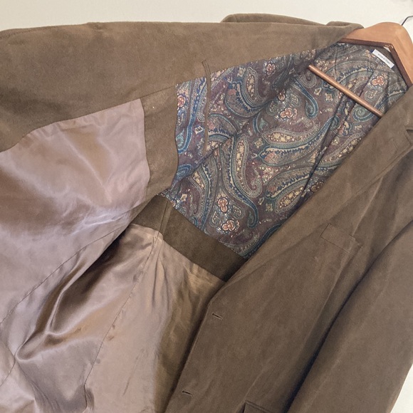 Ralph Lauren Sport Coat Mens 50L Brown Faux Suede Blazer Casual Country Preppy - Picture 11 of 16